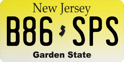 NJ license plate B86SPS
