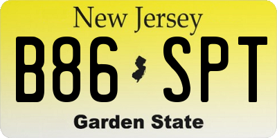 NJ license plate B86SPT