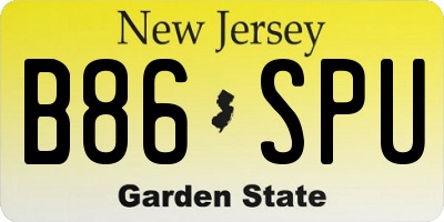 NJ license plate B86SPU
