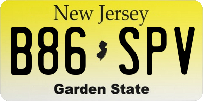 NJ license plate B86SPV