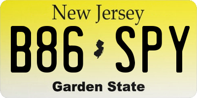 NJ license plate B86SPY