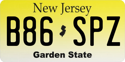 NJ license plate B86SPZ