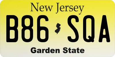 NJ license plate B86SQA