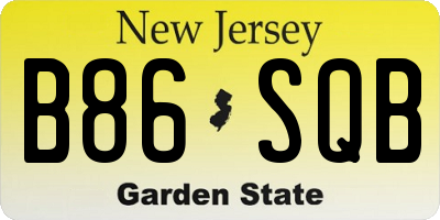NJ license plate B86SQB