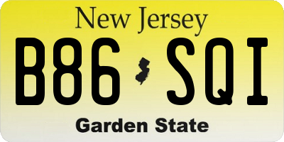 NJ license plate B86SQI