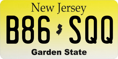 NJ license plate B86SQQ