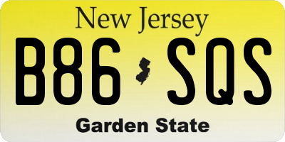 NJ license plate B86SQS