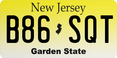 NJ license plate B86SQT