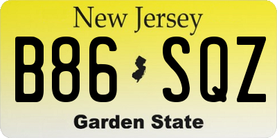 NJ license plate B86SQZ