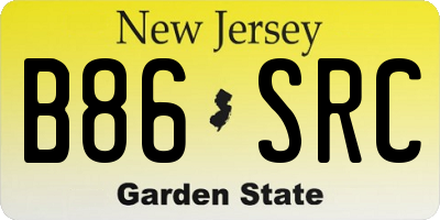 NJ license plate B86SRC