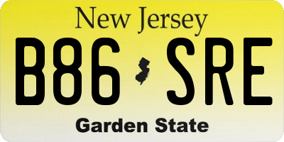 NJ license plate B86SRE