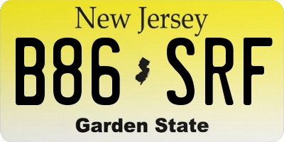 NJ license plate B86SRF