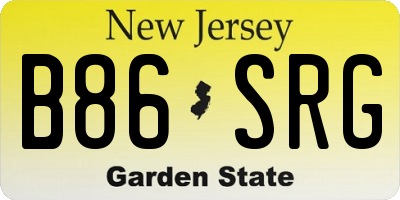NJ license plate B86SRG