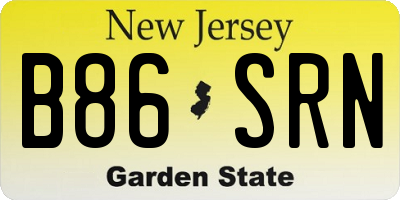 NJ license plate B86SRN