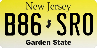 NJ license plate B86SRO