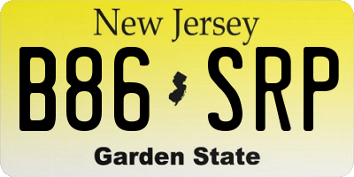 NJ license plate B86SRP