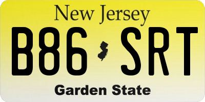 NJ license plate B86SRT