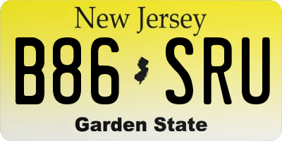 NJ license plate B86SRU