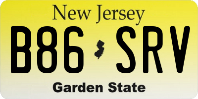 NJ license plate B86SRV