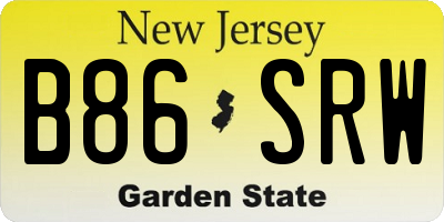 NJ license plate B86SRW
