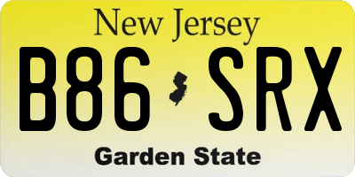 NJ license plate B86SRX