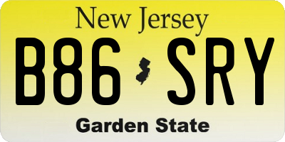 NJ license plate B86SRY