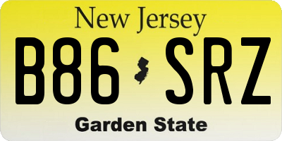 NJ license plate B86SRZ