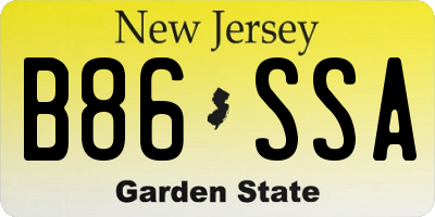 NJ license plate B86SSA