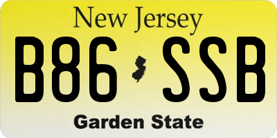 NJ license plate B86SSB
