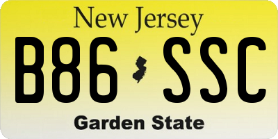 NJ license plate B86SSC