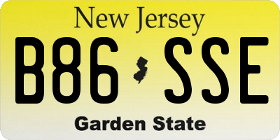 NJ license plate B86SSE