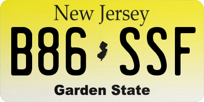 NJ license plate B86SSF