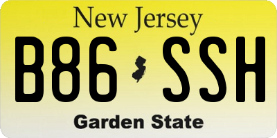 NJ license plate B86SSH