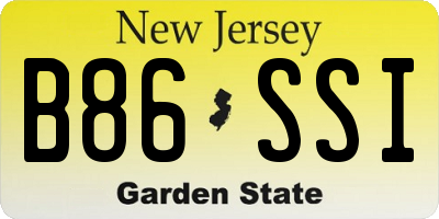 NJ license plate B86SSI