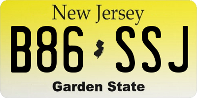 NJ license plate B86SSJ
