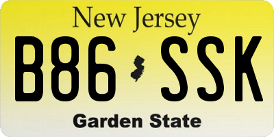 NJ license plate B86SSK