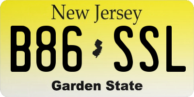 NJ license plate B86SSL