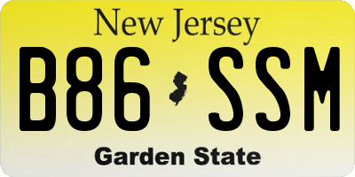 NJ license plate B86SSM