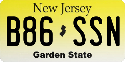 NJ license plate B86SSN