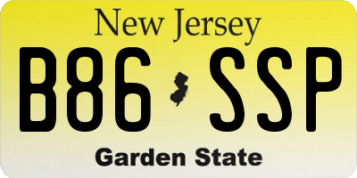 NJ license plate B86SSP
