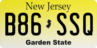 NJ license plate B86SSQ