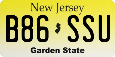 NJ license plate B86SSU