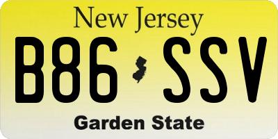 NJ license plate B86SSV