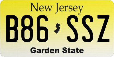 NJ license plate B86SSZ