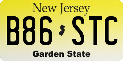 NJ license plate B86STC