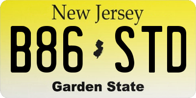 NJ license plate B86STD