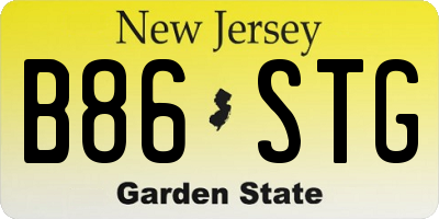NJ license plate B86STG