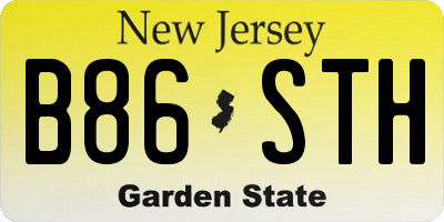 NJ license plate B86STH
