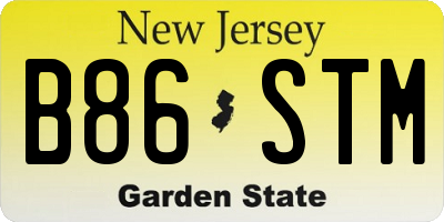 NJ license plate B86STM