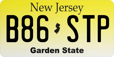 NJ license plate B86STP